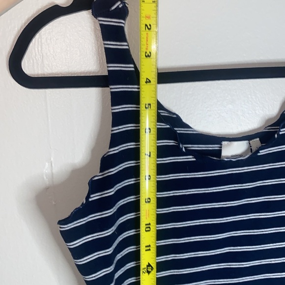 🦋Adorable navy and white striped tank top with ruffled ends! - Picture 3 of 7